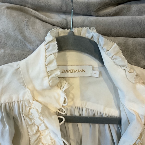 Zimmermann Silk Ruffled Button-Front Blouse - Picture 3 of 3